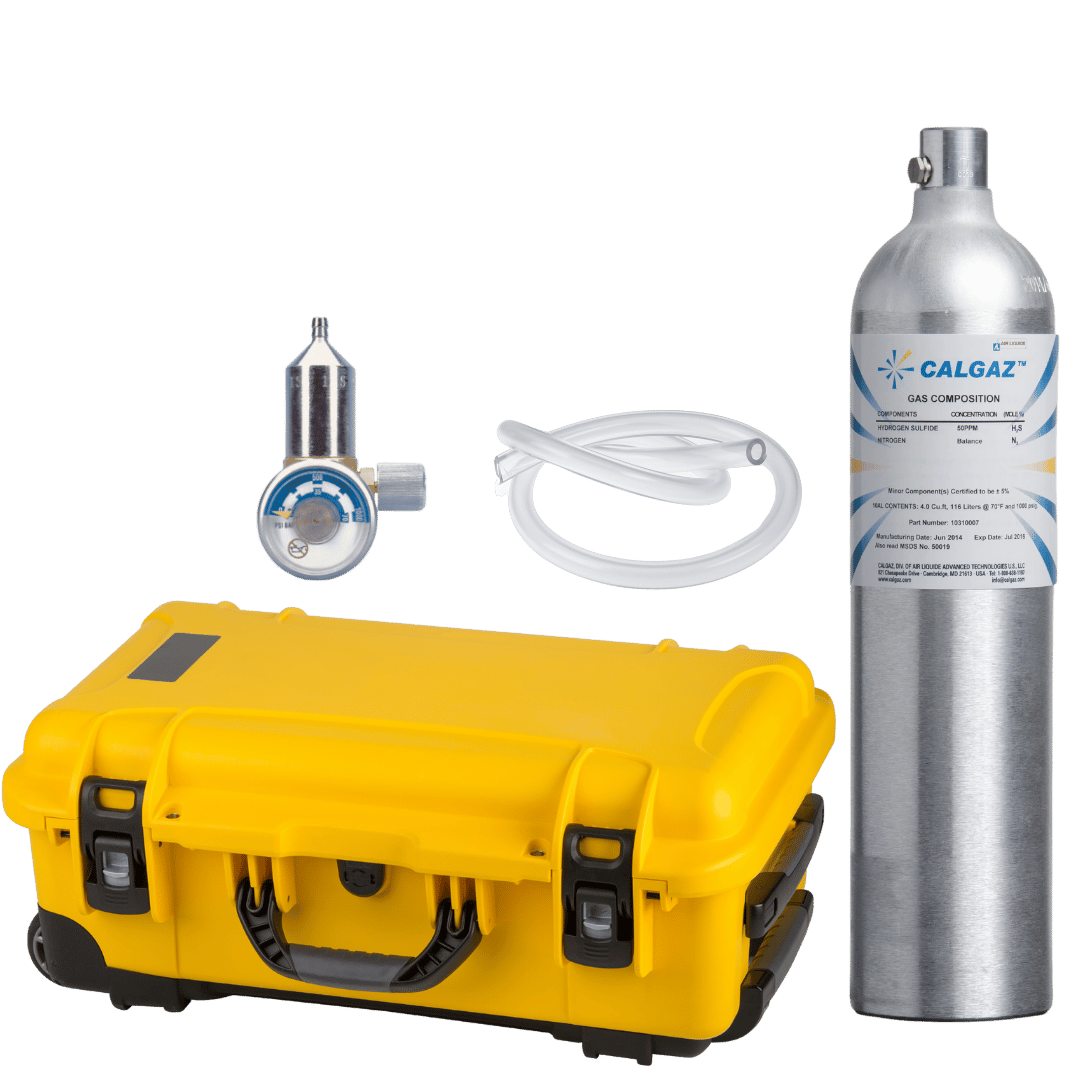 Gas Calibration Bump Test Kit for Honeywell BW Microclip XT Gas Detectors | H2S,CO,O2,CH4 Bottle